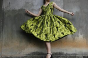 Elegant Floral Summer Dress - Women's A-Line Midi Dress