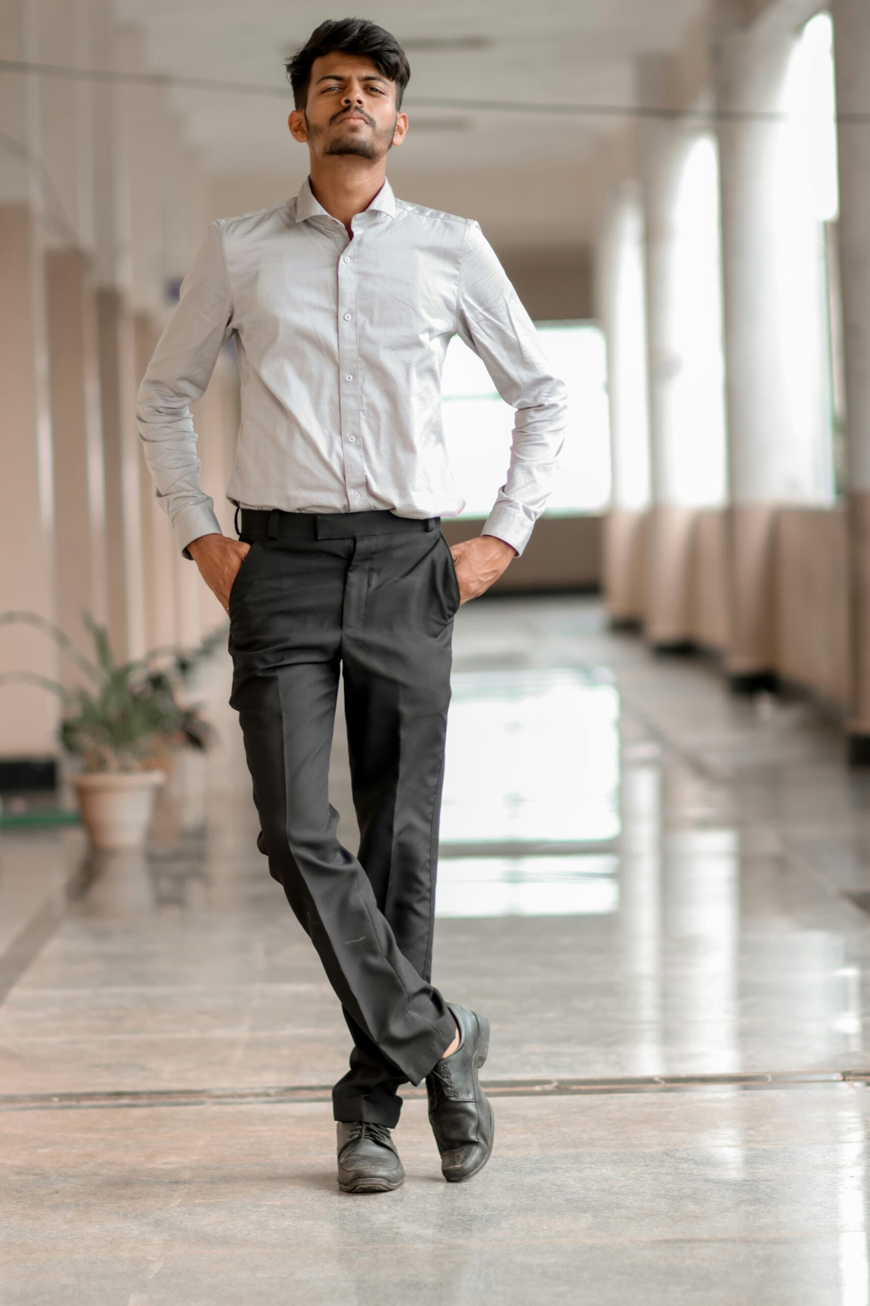 Black chino pants men's slim fit - Image 3